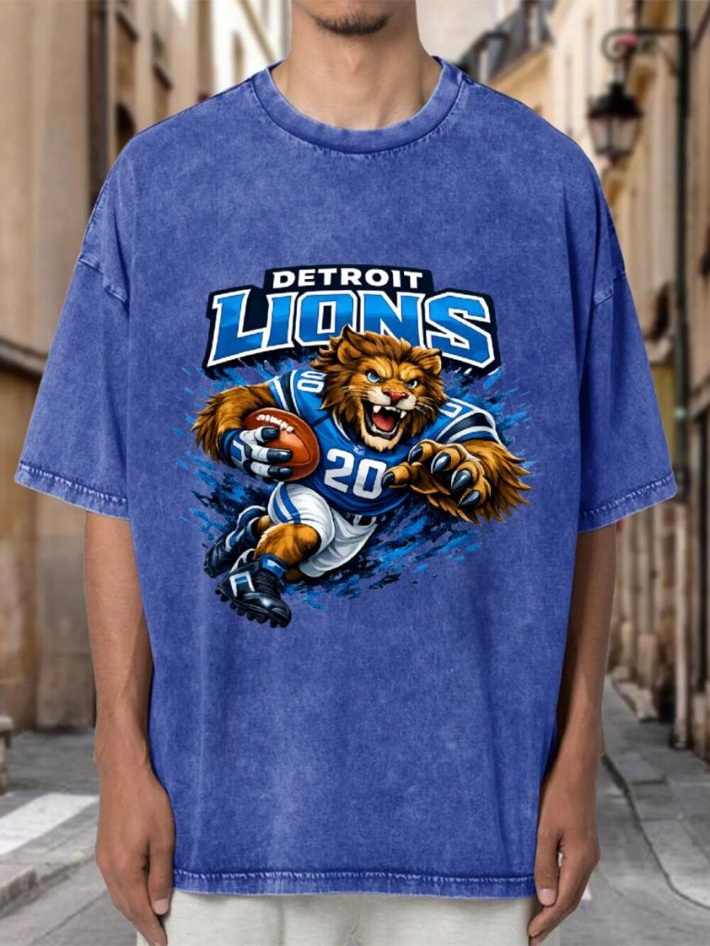 Detroit Lions Vintage Mineral Wash Graphic T-Shirt EDHA4G6CSC03